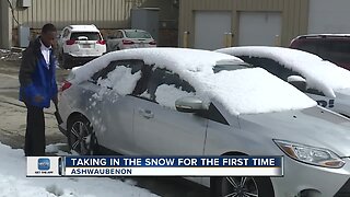 NBC26's newest team member experiences his first snowfall