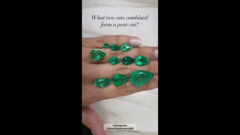 Pear cut tear drop shape vivid deep dark & light bright green loose Colombian emeralds best price