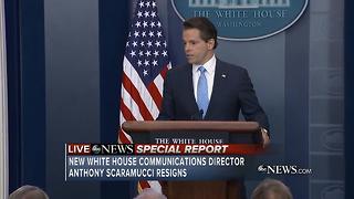 White House Communications Director Anthony Scaramucci resigns