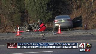 Slick roads turned deadly, caused dozens of crashes