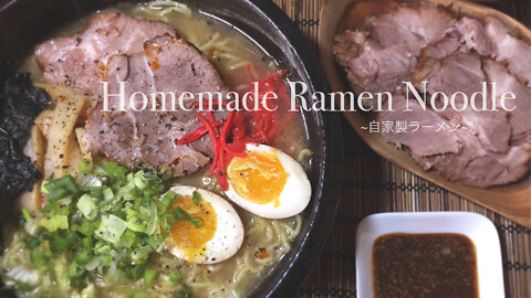 Homemade Chashu Ramen From Scrap Bones w/ Sliced Chashu & Easy Aji-Tama