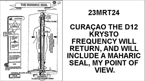 23MRT24 CURAÇAO THE D12 KRYSTO FREQUENCY WILL RETURN, AND WILL INCLUDE A MAHARIC SEAL, MY POINT OF V
