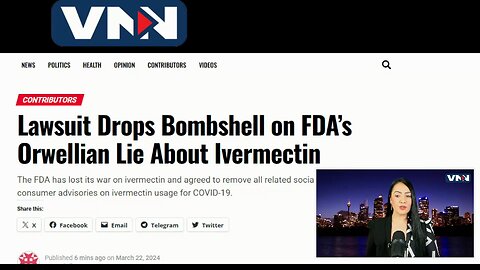 Lawsuit Drops Bombshell on FDA's Orwellian Lie About Ivermectin