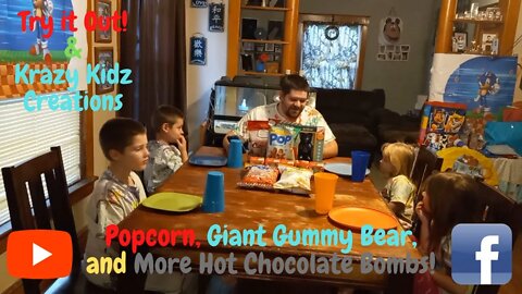 Popcorn, Giant Gummy Bear, and More Hot Chocolate Bombs! | Try it Out!, and Krazy Kidz Creations!