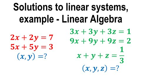 Solutions to linear systems, example - Linear Algebra