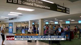 Mom says TSA held her up over breast milk