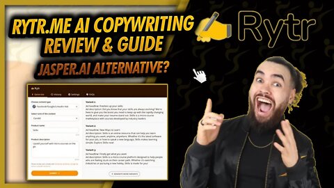 Rytr.me AI Copywriting Tool Full Review & Guide - Jasper.ai, WordHero, Peppertype.ai Alternative? ✍