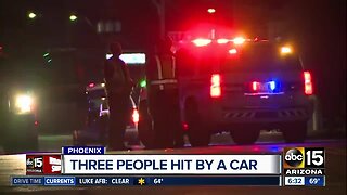 Three people hit by car in Phoenix Thursday morning