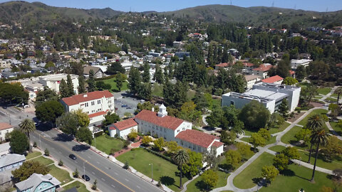 Flight Over Whittier College - 200330