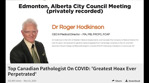 Top Canadian Pathologist On COVID: 'Greatest Hoax Ever Perpetrated