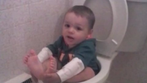Toddler Boy Gets Stuck In Toilet Bowl