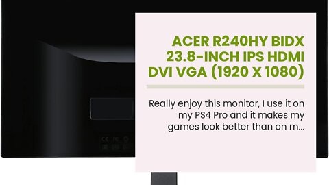 Acer R240HY bidx 23.8-Inch IPS HDMI DVI VGA (1920 x 1080) Widescreen Monitor, Black