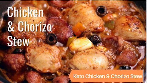 Keto Chicken & Chorizo Stew Recipe #Keto #Recipes