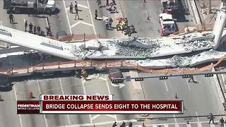 At least one dead in pedestrian bridge collapse at university in Miami, authorities say