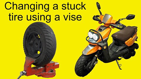 How to replace a stuck tire on a scooter