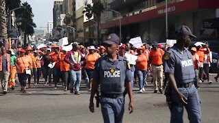 SOUTH AFRICA - Durban - Ethekwini municipality EPWP workers march (kN4)