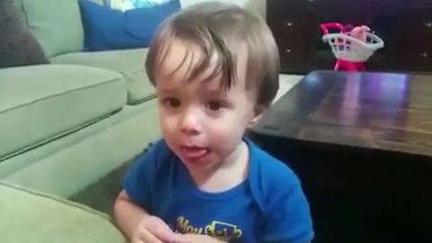 "Toddler Boy Tries To Say "Banana" But He Flips His Tongue Instead"