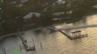 Unmanned boat circles out of control, crashes into 2 docks, goes airborne in Stuart