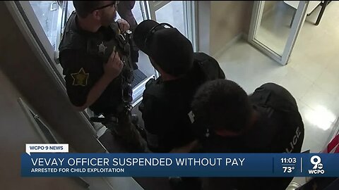 Police officer suspended without pay after arrest for child exploitation