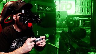 Playing Modern Warfare while wearing Night Vision Goggles