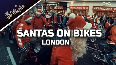 SANTAS ON BIKES OXFORD STREET LONDON