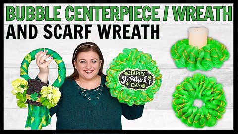 EASY Deco Mesh CENTERPIECE WREATH | SCARF WREATH TUTORIAL St Patrick's Day Wreath Dollar Tree DIY