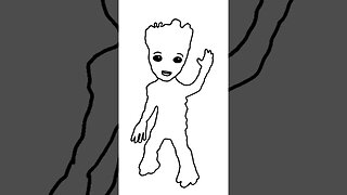 Draw Baby Groot Super Easy!!! #drawing #sketch #guardiansofthegalaxy3