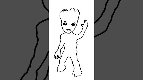 Draw Baby Groot Super Easy!!! #drawing #sketch #guardiansofthegalaxy3