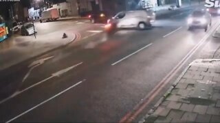 Accident in N-E London as biker goes full speed into van