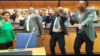 SOUTH AFRICA - Cape Town - Dan Plato is elected as City of Cape Town Mayor (cell phone video) (dpm)