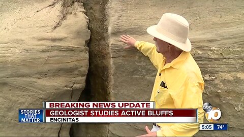 Geologist studies active bluffs in Encinitas