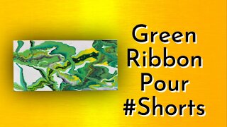 (83) Ribbon Pour in Greens 💚 Acrylic Pouring #Shorts