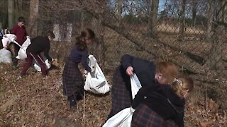 Children in Cleveland Heights neighborhood come together to help clean up litter