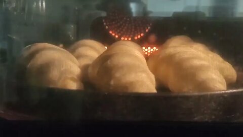 Time lapse of Croissants Cooking in a Smart Oven on Heat Blast