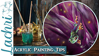 Acrylic Painting Tips & Red Eyed Tree Frog Story Time - Lachri