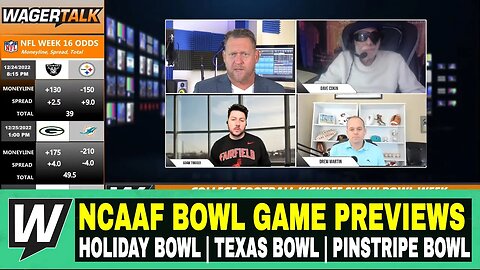 Happy Hour CFB Kickoff Show | NCAAF Bowl Game Previews | Holiday Bowl | Texas Bowl | Pinstripe Bowl