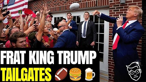 TRUMP TAILGATES! PARTIES WITH FRAT, FLIPS BURGERS, LAUNCHES FOOTBALLS TO ROARING CROWD IN IOWA 🏈🍔