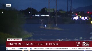 What impact is snow melt having on the desert?