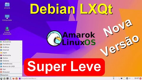 Amarok Linux LXQt base Debian. Distro Brasileira muito leve, estável, rápida e muito bonita.