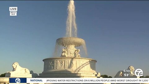 WATCH: Historic Scott Fountain on Belle Isle gets turned on ahead of Detroit Grand Prix