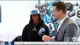 Lions first round draft pick Jahmyr Gibbs talks one-on-one with Brad Galli