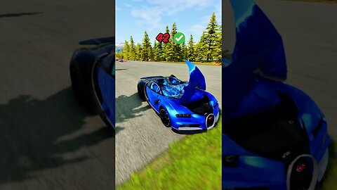 Bugatti vs STOP BARRIERS😂😂😂 - #shorts #beamng