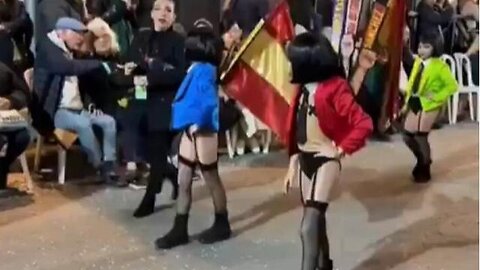 Spanish Parade Features CHILDREN Dressed In Lingerie & Pasties