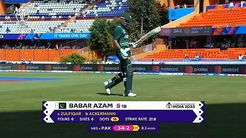 Babar Azam Out Babar Azam wicket Colin Ackermann Pakistan vs Netherland Circket match WorldCup2023