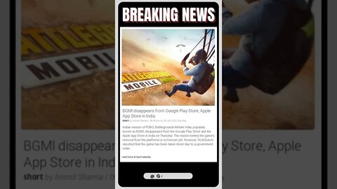 Live News: BGMI disappears from Google Play Store, Apple App Store in India #news #ban #bgmi