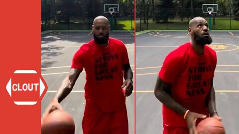 LeBron James Practices In His Backyard Court Preparing To Enter His 20th Season In NBA!