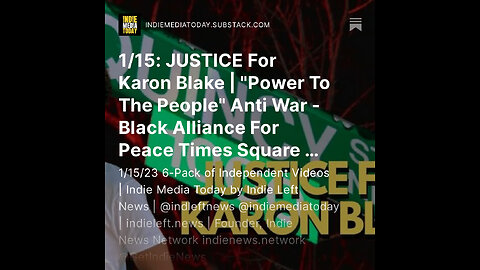 1/15: #JUSTICEForKaronBlake | "Power To The People" Anti War - Black Alliance For Peace Times Square