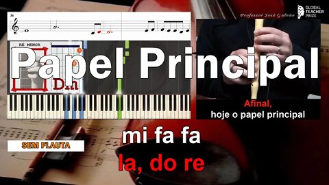 Papel principal Karaoke Notas Flauta Acordes Guitarra Piano Letra Educacao Musical Jose Galvao SVG