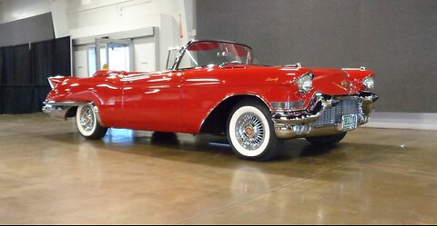 1957 Cadillac Eldorado Biarritz Convertible in Red & Engine Sound on My Car Story with Lou Costabile