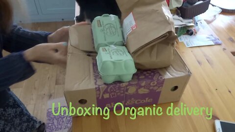 Unboxing organic delivery reveal of local, seasonal healthy ingredients to stay fit and slim. #01